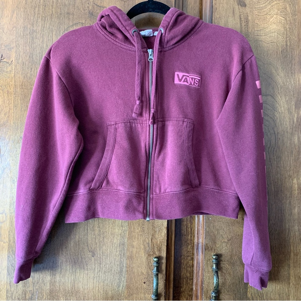 Vans Women's Burgundy Zip-Up Hoodie Jacket
